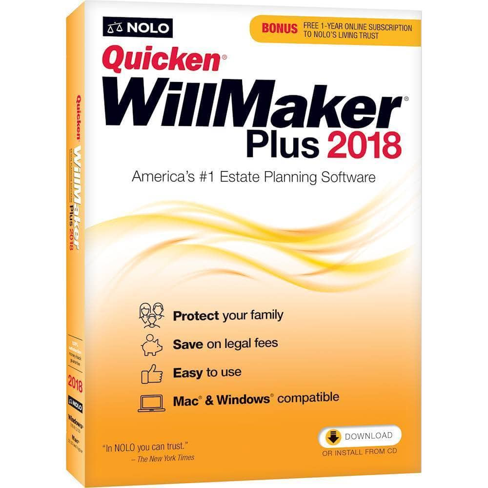 Customer Reviews: Nolo Quicken WillMaker Plus 2018 Mac OS, Windows ...