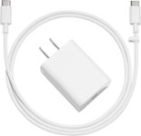 Front. Google - USB Type-C 18W Power Adapter - White.