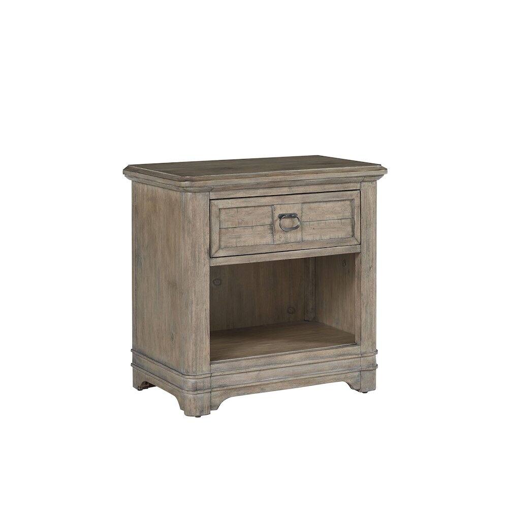 Alt View 1. American Woodcrafters - Meadowbrook 1-Drawer Nightstand - Sand - Beige.