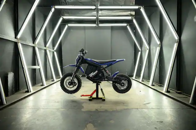 Front. Rawrr - The 48V Rawrr Mantis Mini Pup: The Ultimate Safe & Thrilling Electric All-Terrain eMoto for Young Riders - Black.
