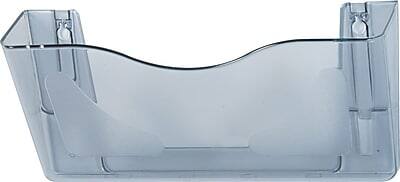 Front. Deflecto - Deflect-O DocuPocket 1-Pocket Plastic Legal Size Wall File, Smoke (63102) - Smoke.