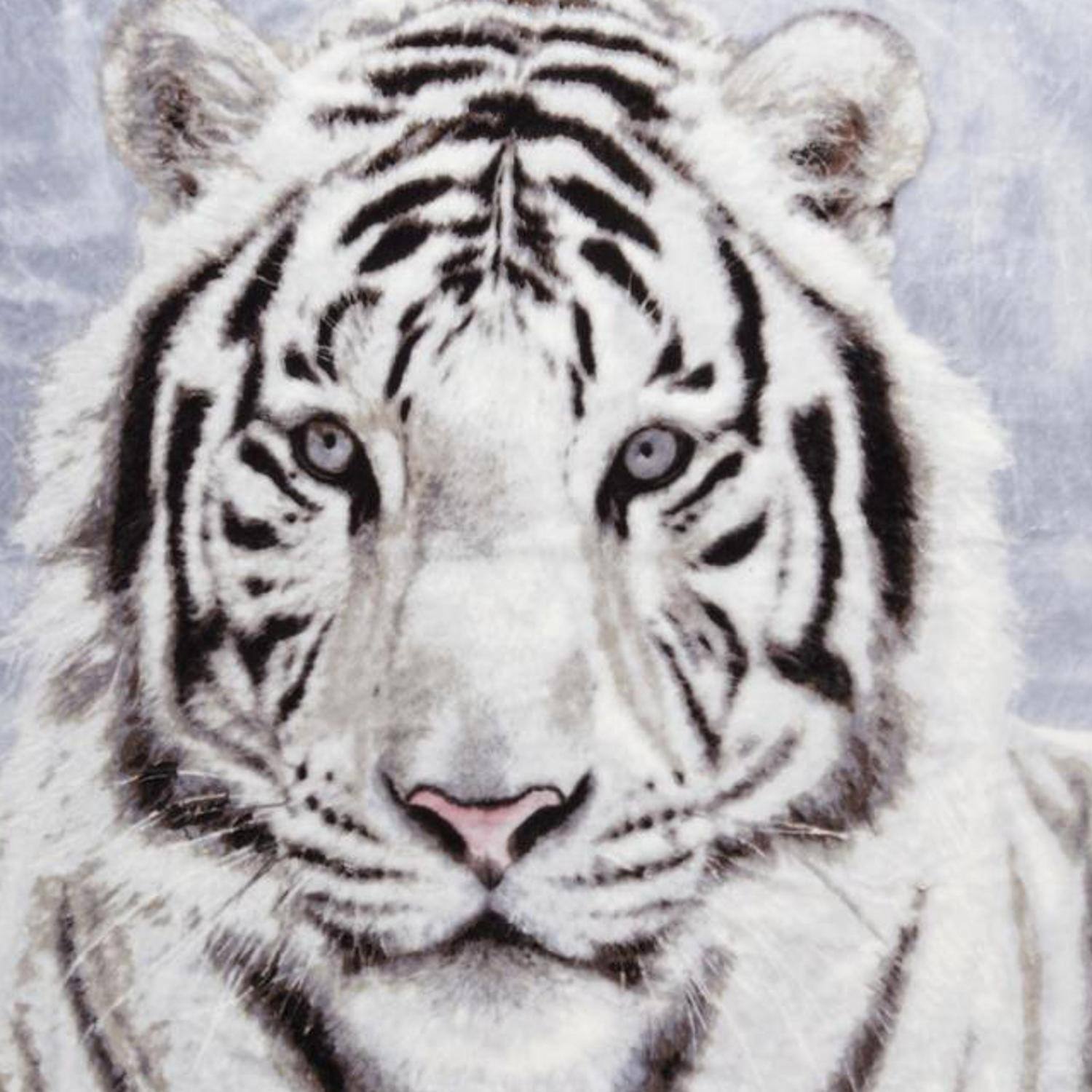 Alt View 2. Shavel Home Products - Shavel Hi Pile High Quality Luxurious And Incredibly Soft Warm Snuggly Throw Jumbo 60x80" - White Tiger - White tiger.