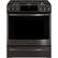 Front. GE - 5.6 Cu. Ft. Slide-In Gas Convection Range - Black Stainless Steel.