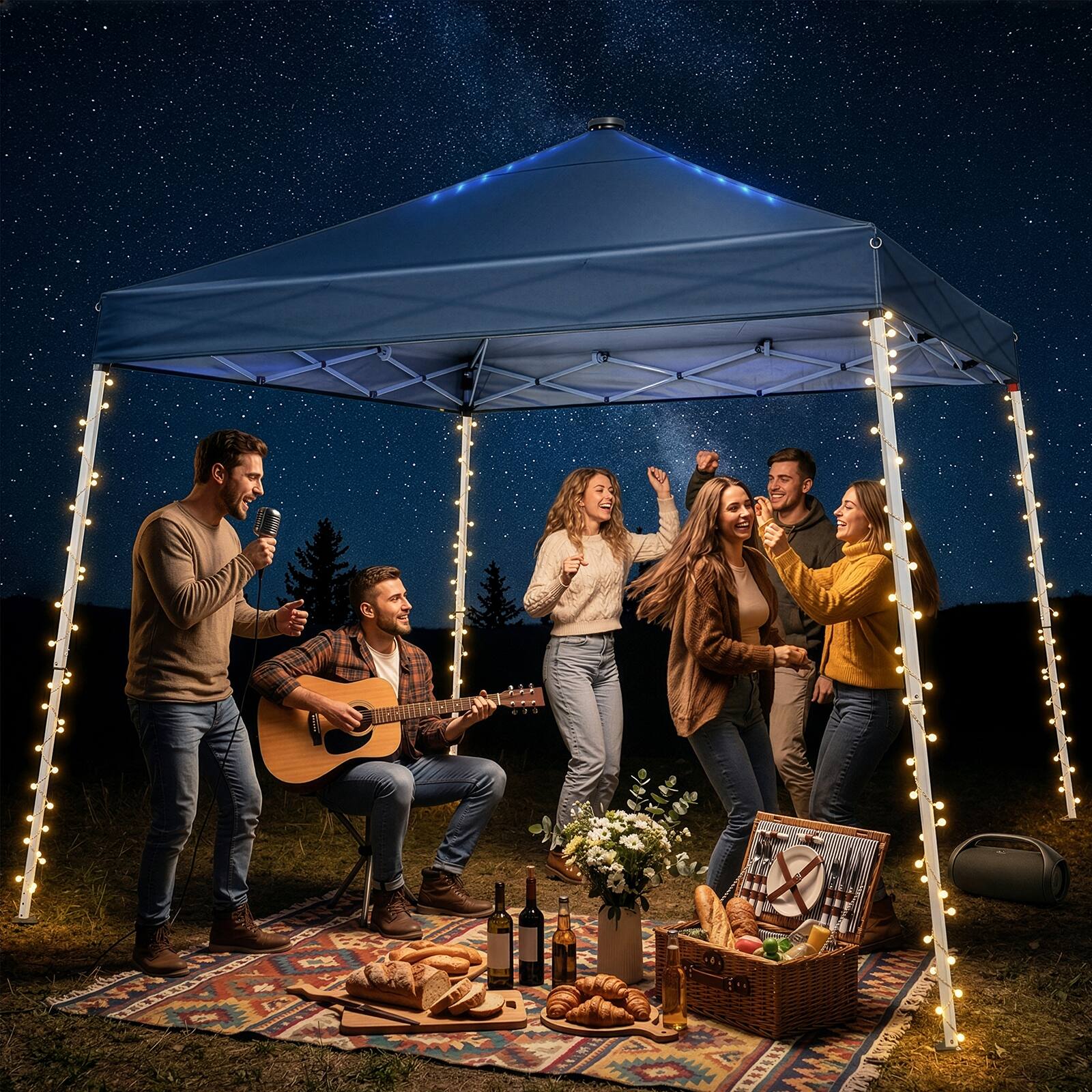 Alt View 1. Winado - 6x6ft Pop Up Canopy Tent, Slant Legs, Foldable Portable Canopy Tent for Camping, Outdoor Gazebo, Outdoor Instant Shelter.