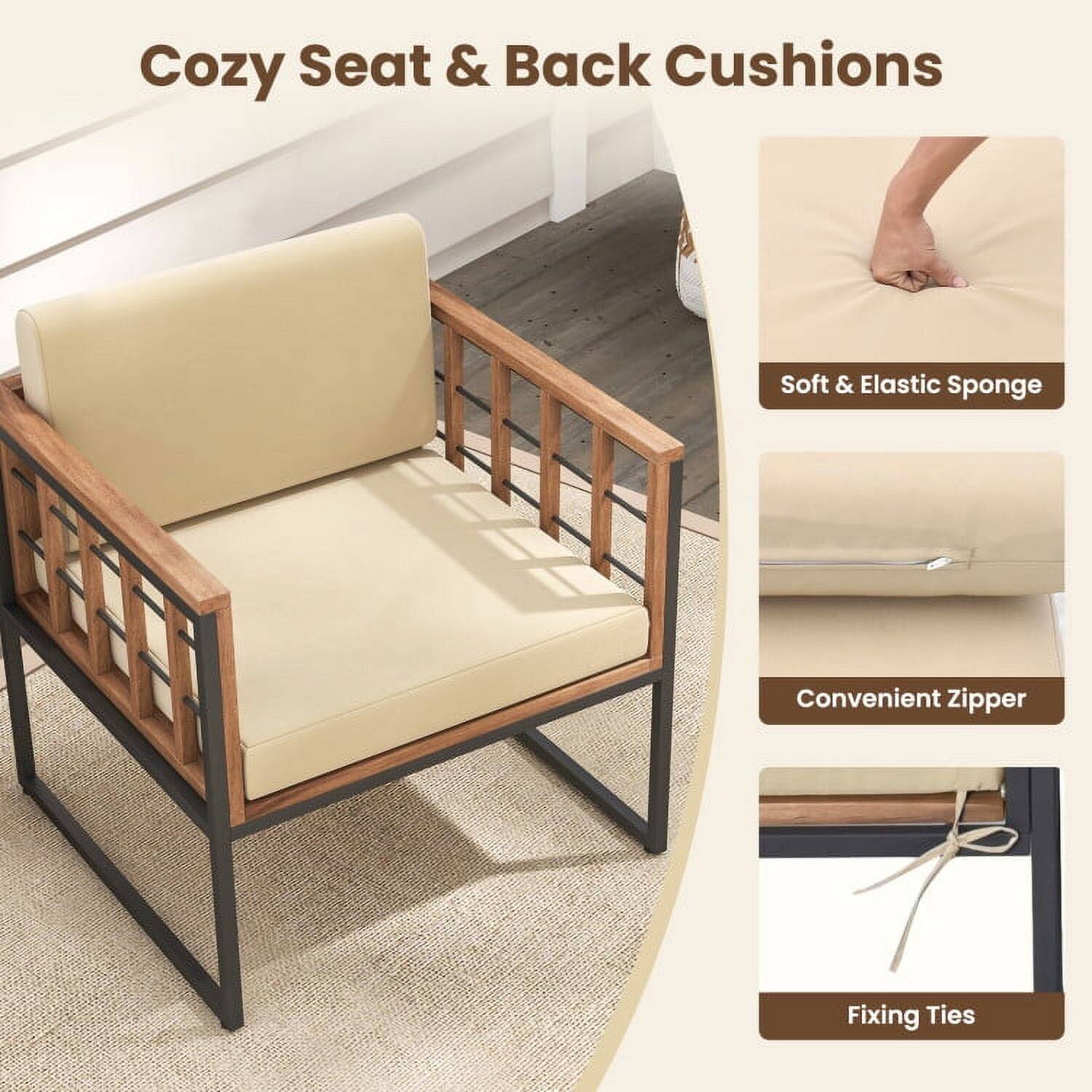 Cozy Seat & Back Cushions

- Soft & Elastic Sponge
- Convenient Zipper
- Fixing Ties
