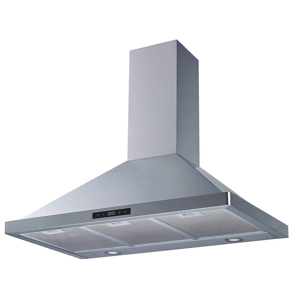 Left. Winflo - Winflo 36 inch Convertible 500 CFM Stainless Steel Wall Mount  Range Hood - Stainless Steel.