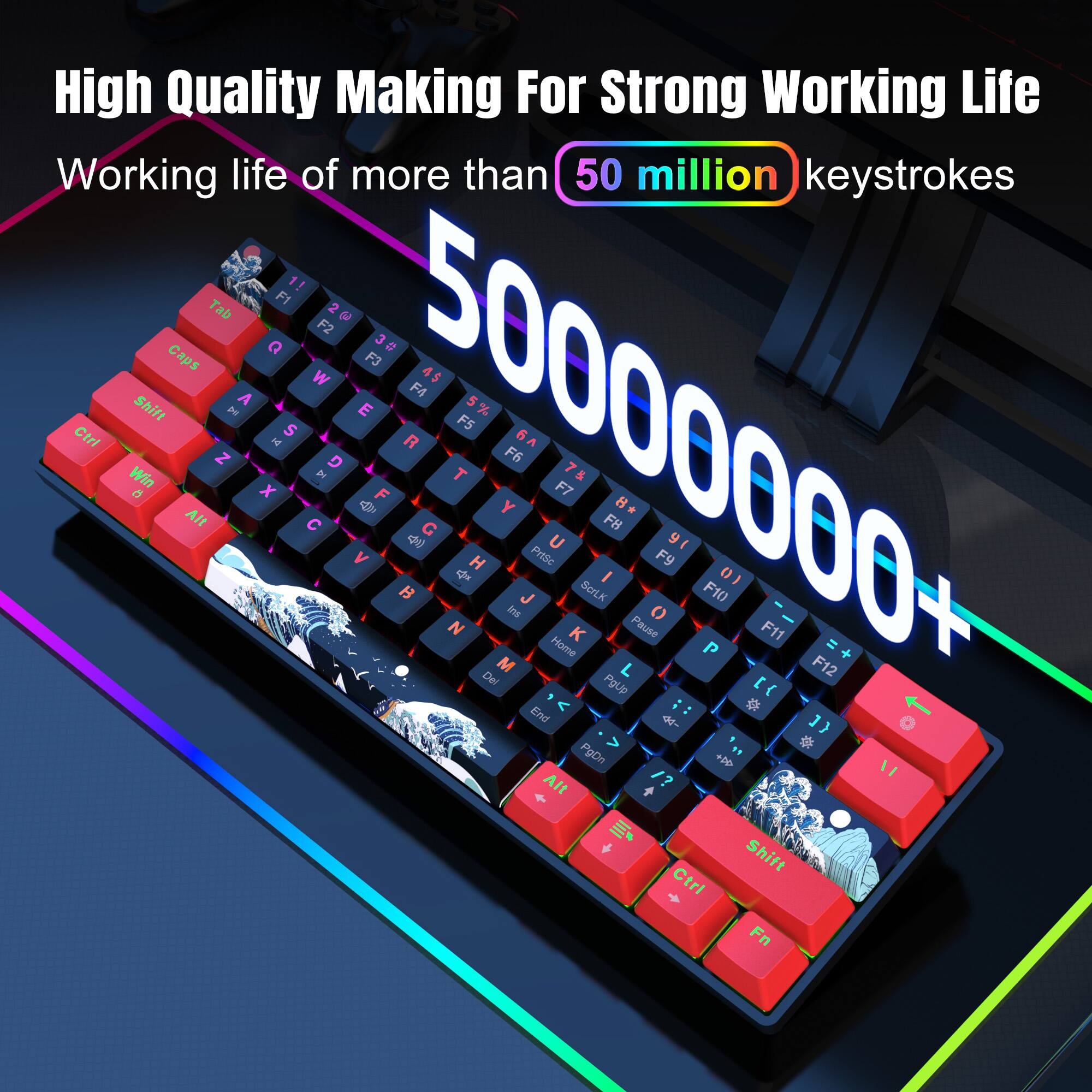 High Quality Making For Strong Working Life  
Working life of more than 50 million keystrokes  
50000000+