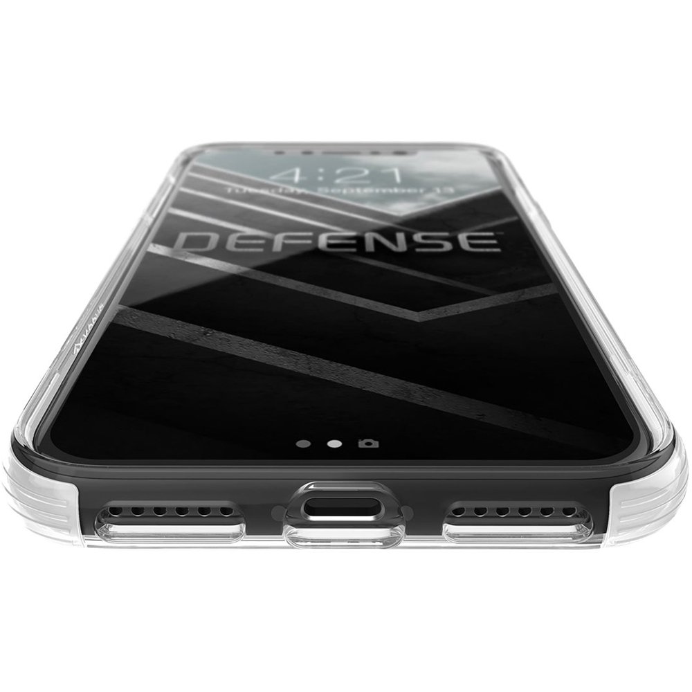 defense clear case for apple iphone x and xs - white