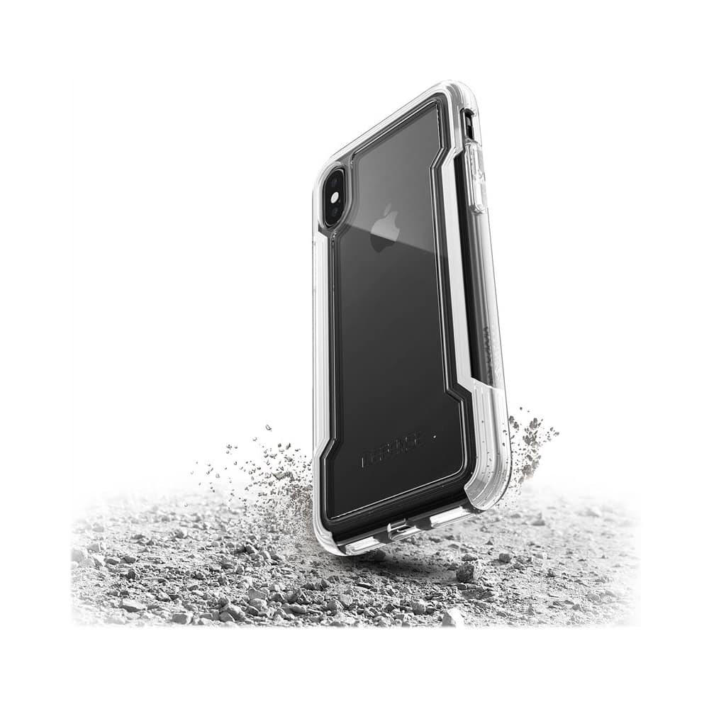 defense clear case for apple iphone x and xs - white