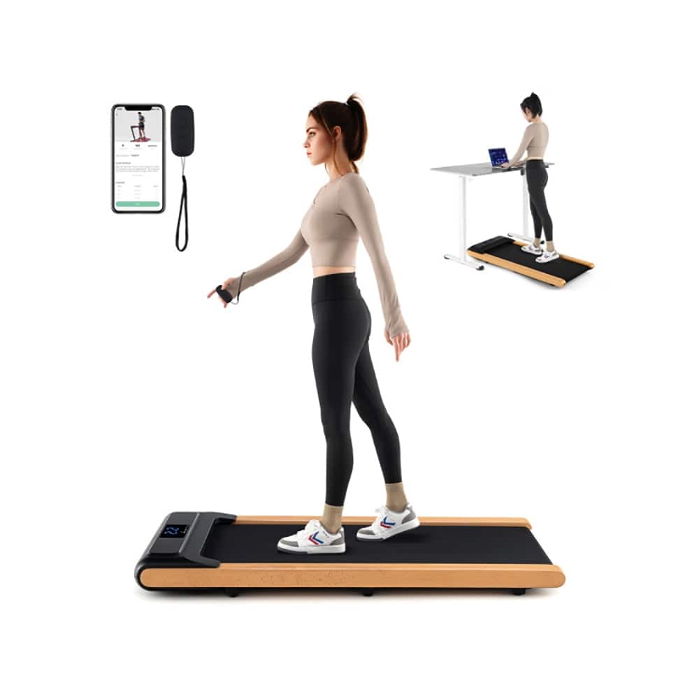 Pefilos - 3-in-1 Walking Pad with Remote and Smart APP Control for Home Office, Under Desk Electric Treadmill Motorized Exercise - Black