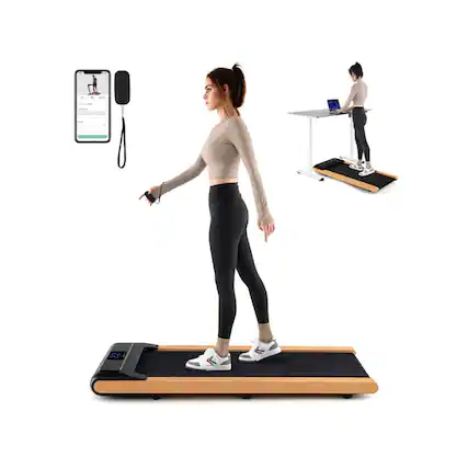 Front. Pefilos - 3-in-1 Walking Pad with Remote and Smart APP Control for Home Office, Under Desk Electric Treadmill Motorized Exercise - Black.