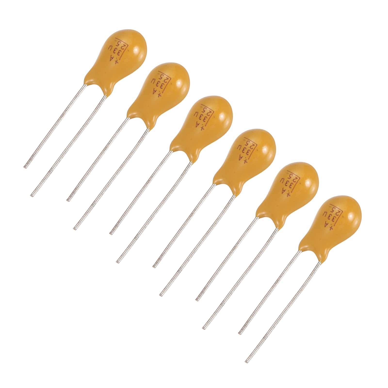 Unique Bargains - Tantalum Capacitor 33uF 25V Yellow Radial Dipped, for Circuit Boards/DIY/Computer, 6pcs - Orange price history on PriceWatchPro