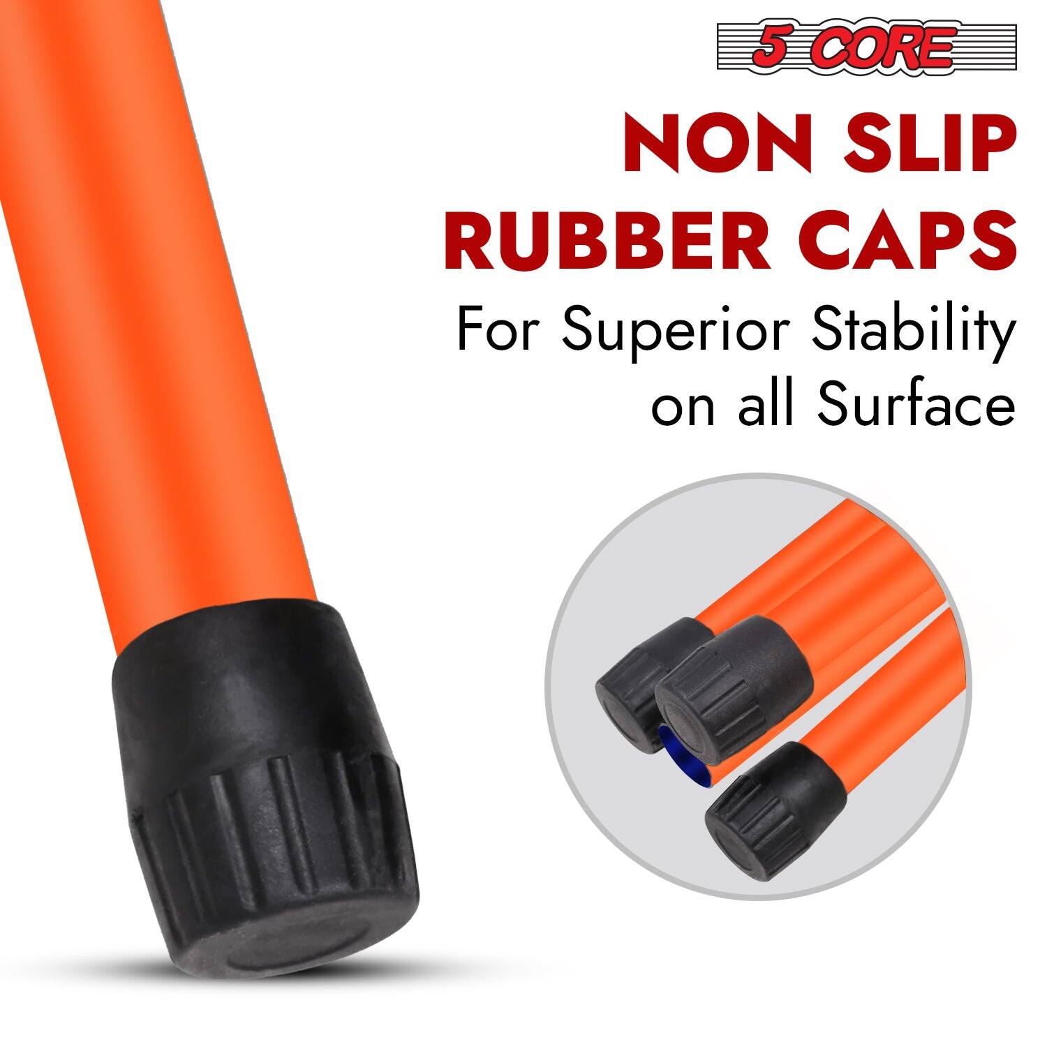5 CORE NON SLIP RUBBER CAPS for Superior Stability on all Surfaces