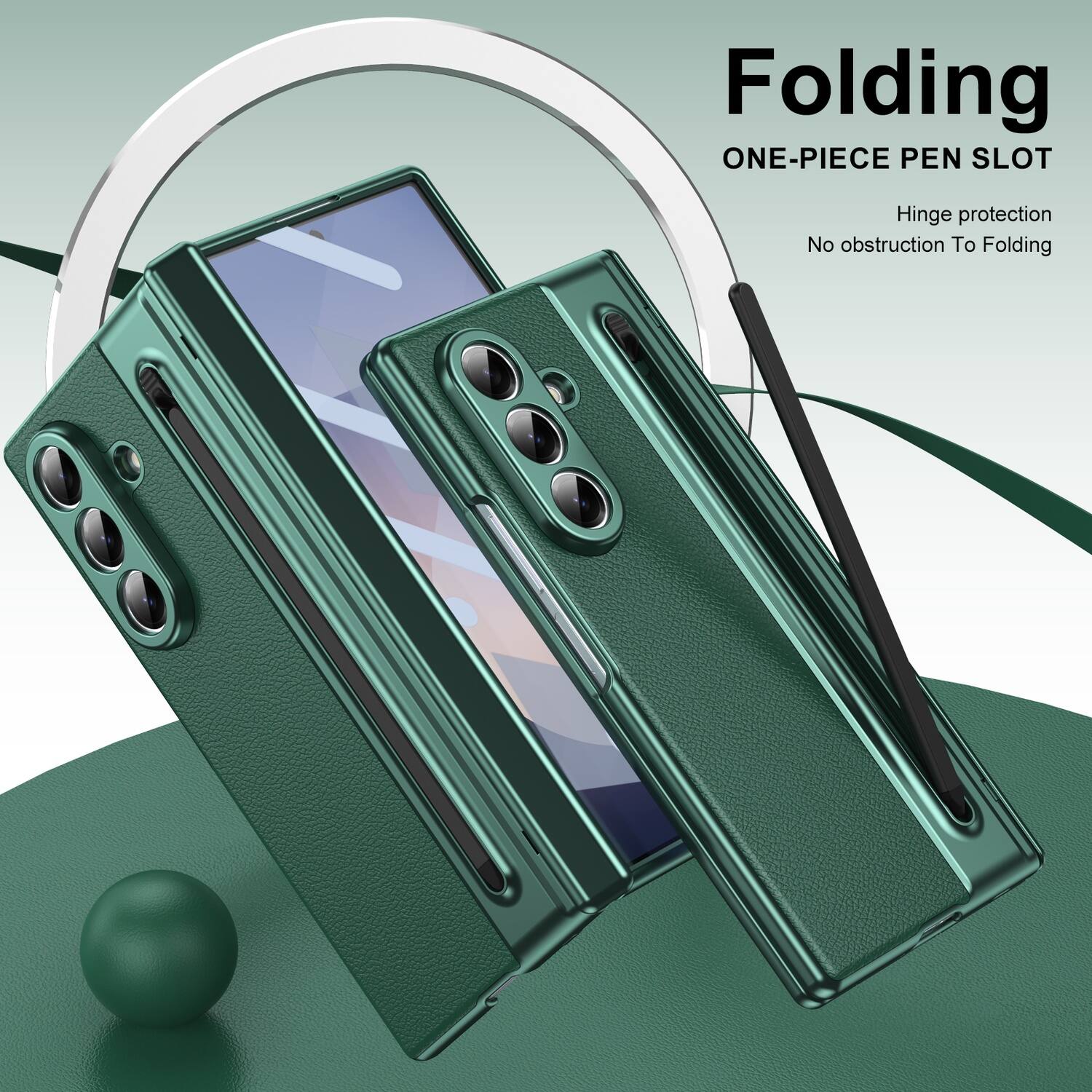 Folding  
ONE-PIECE PEN SLOT  
Hinge protection  
No obstruction to folding