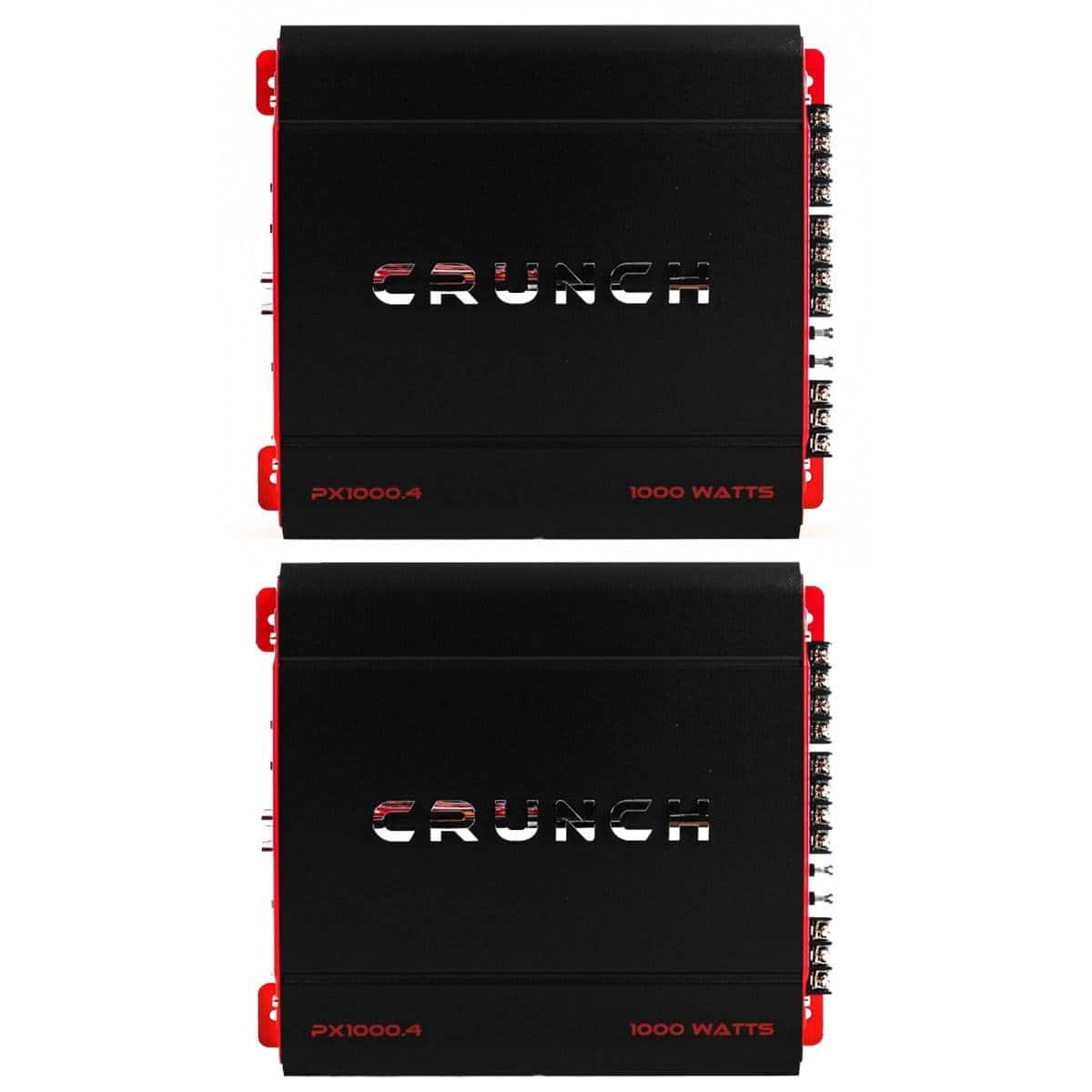 Crunch - 4 Channel 1000 Watt Amp A/B Class Car Stereo Amplifier (2 Pack)