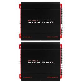 Crunch - 4 Channel 1000 Watt Amp A/B Class Car Stereo Amplifier (2 Pack)
