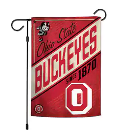 WinCraft - Ohio State Buckeyes 12" x 18" Throwback Logo Double-Sided Garden Flag - Multicolor