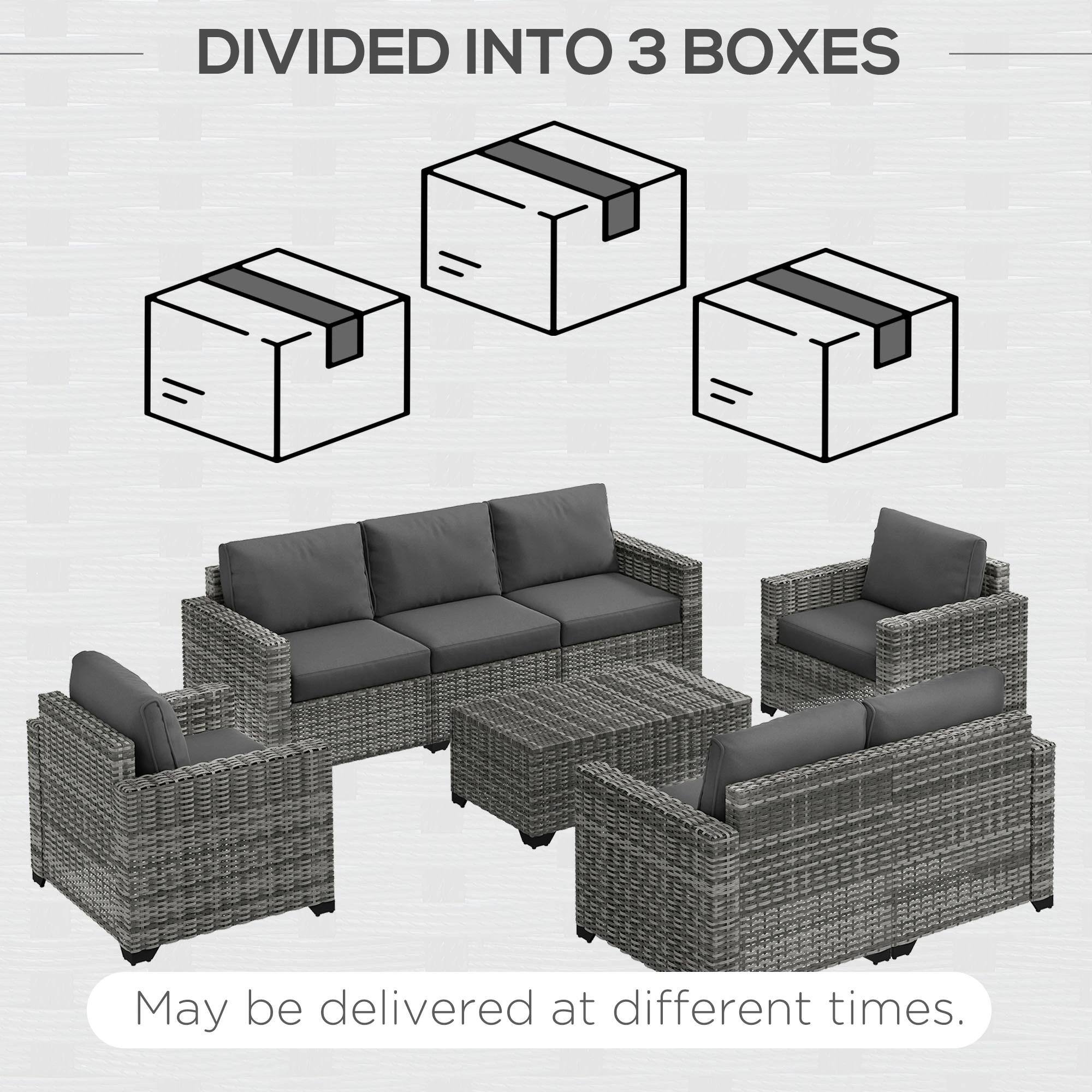 DIVIDED INTO 3 BOXES

May be delivered at different times.