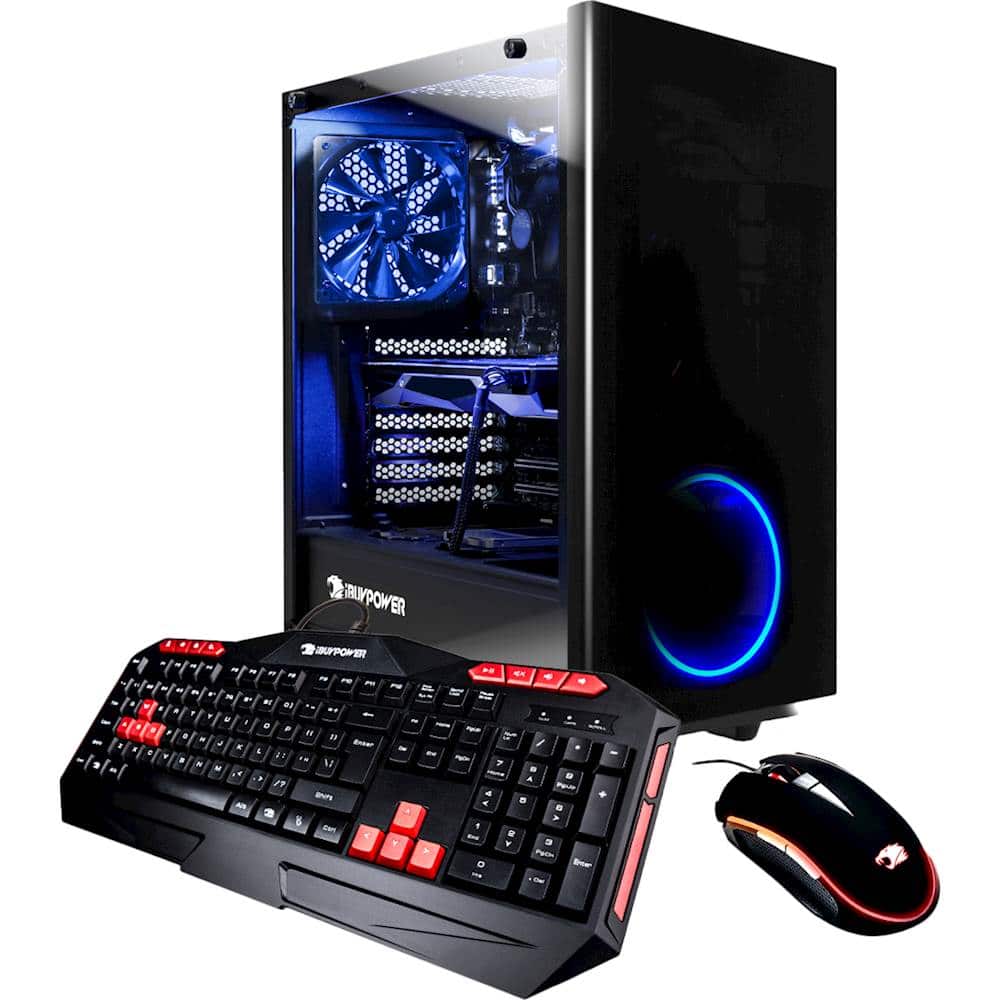 Front. iBUYPOWER - Desktop - Intel Core i7 - 32GB Memory - NVIDIA GeForce GTX 1080 - 240GB Solid State Drive + 1TB Hard Drive - Black.