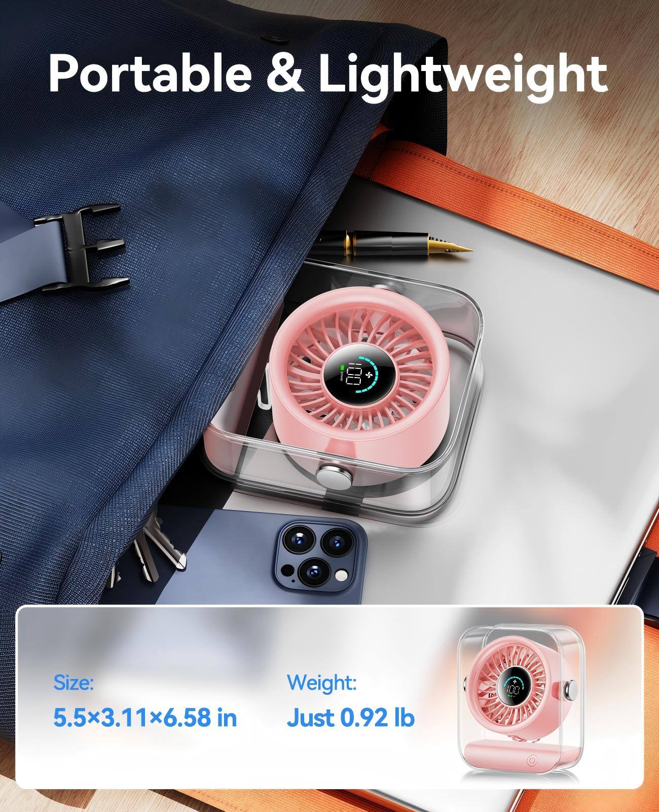 Portable & Lightweight

Size: 5.5x3.11x6.58 in

Weight: Just 0.92 lb