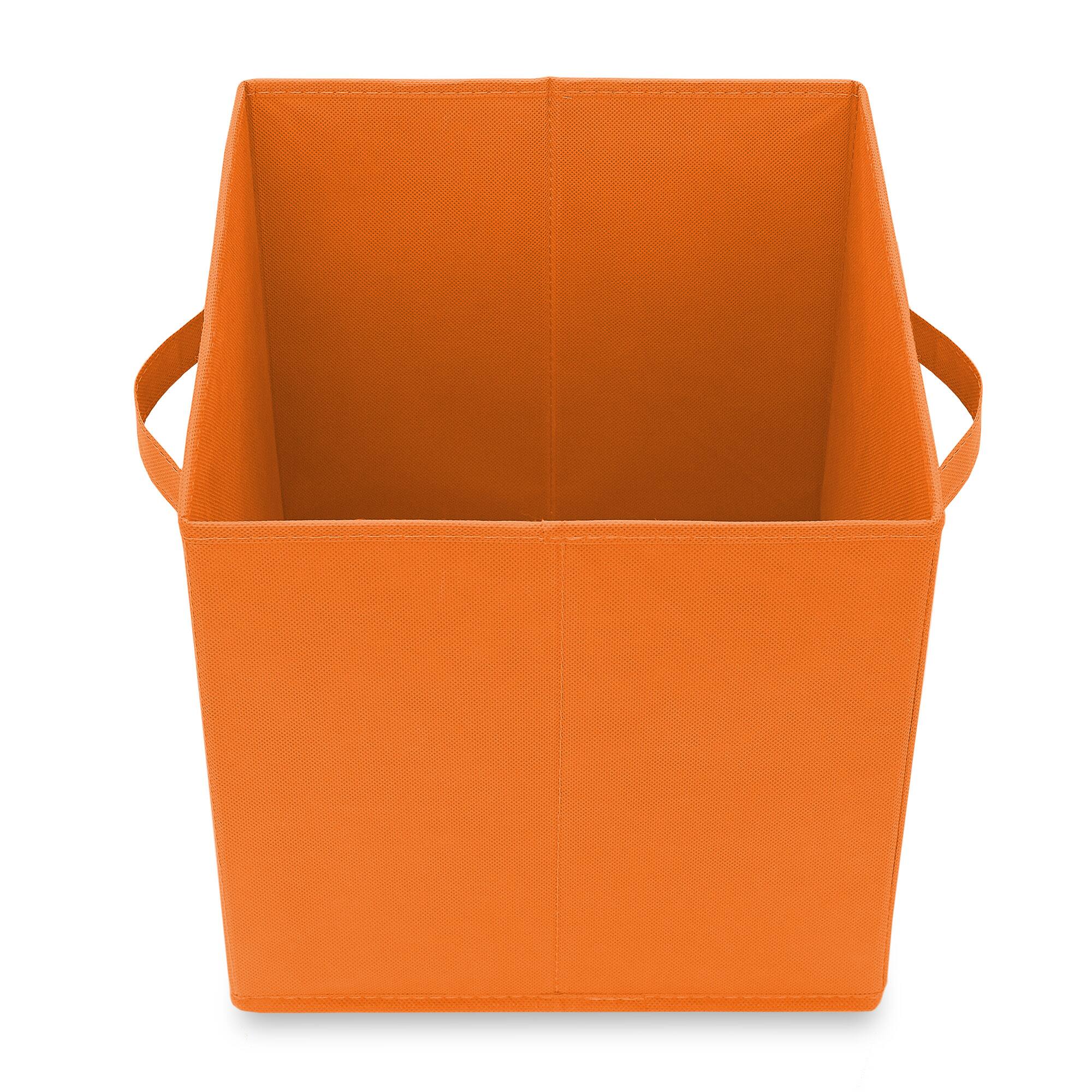 Alt View 3. Casafield - (Set of 6) Collapsible Fabric Cubes - Storage Bins - Orange.