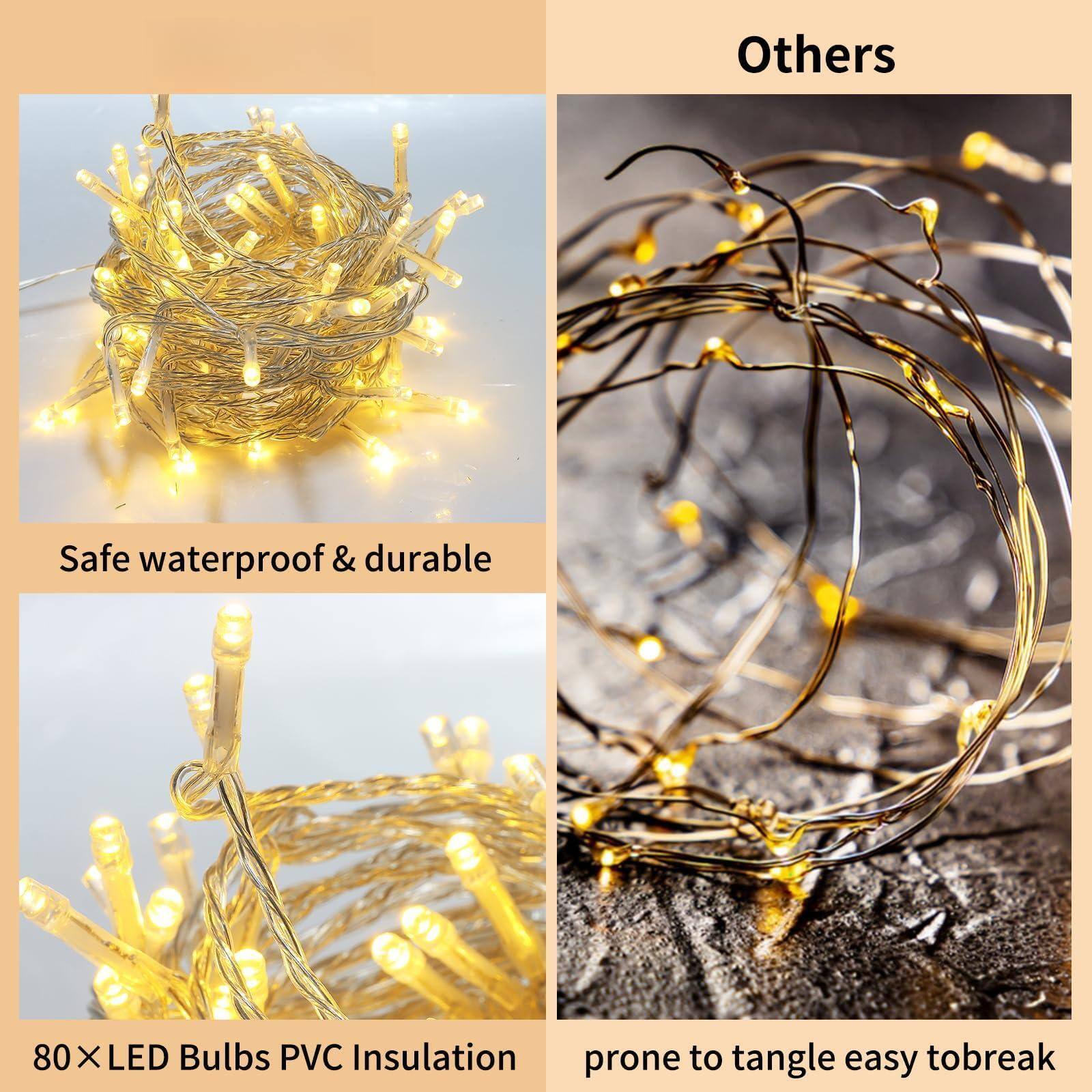 Others

Safe waterproof & durable

80 × LED Bulbs PVC Insulation

prone to tangle easy to break