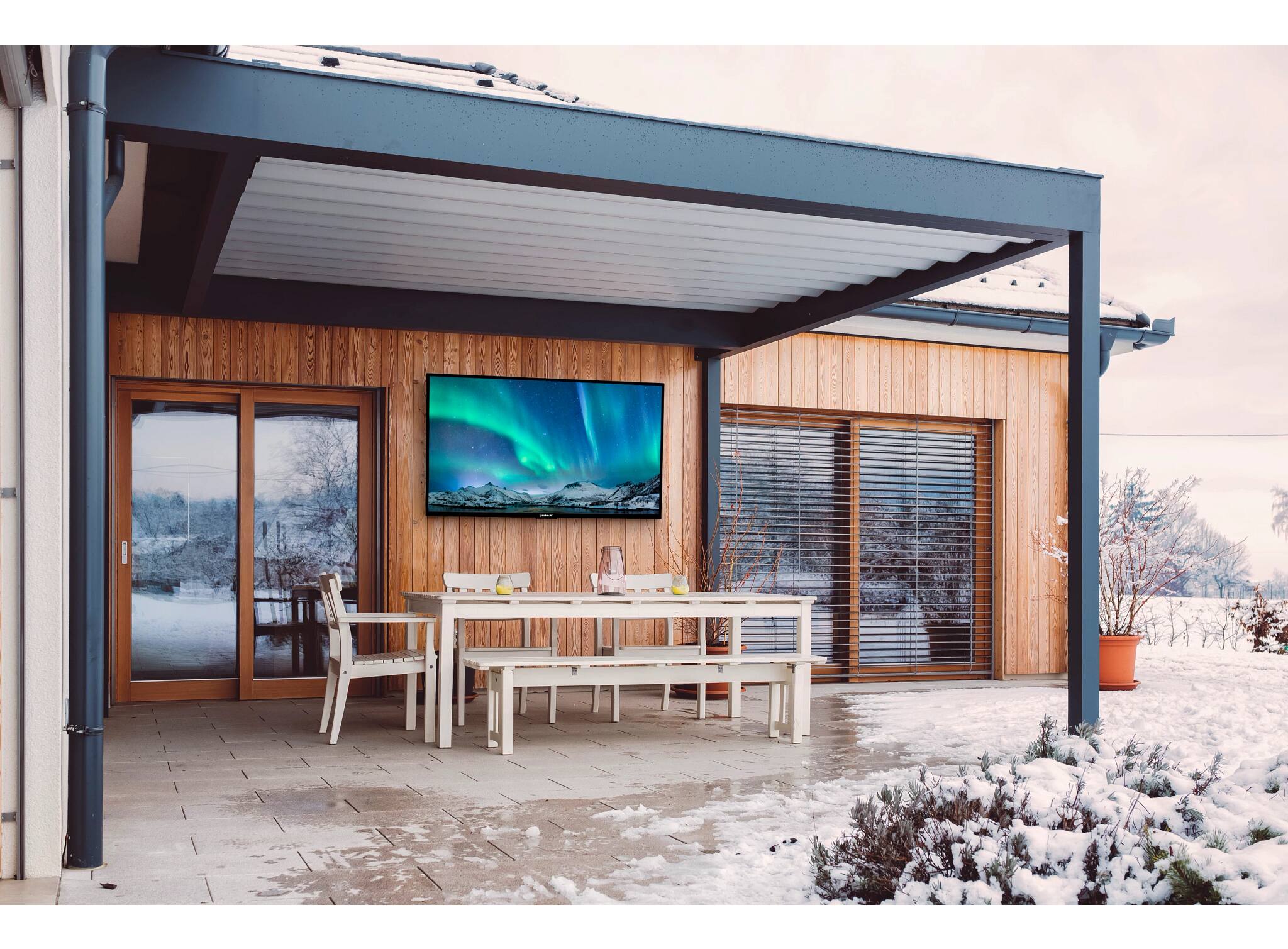 Alt View 9. Neptune - 55" Neptune Partial Sun 4K HDR Outdoor Smart TV – Comes with FREE Outdoor Tilting Wall Mount (2022) - BLACK.