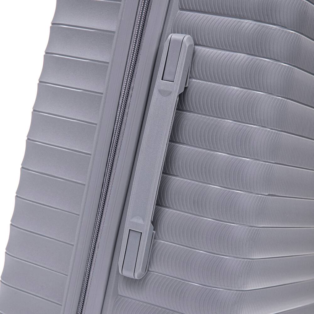 Left. Ropilly - Ropilly 4 Piece Luggage Set Hard Shell Suitcase Set with Cosmetic Case Light Gray - Light Gray.