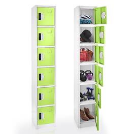 AdirOffice - Storage Locker 629-Series 72" H 6-Tier Steel Digital Lock 6-Shelf Locker - Green