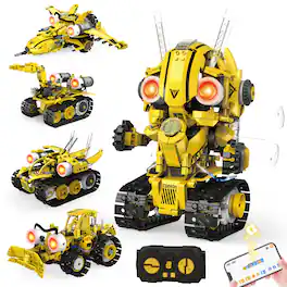 NICHOLAS KLEIN - 1 Stem Robot Building Kit For Ages 8-16 Remote & App Controlled Rechargeable Engineering Learning Diy Codi - Yellow