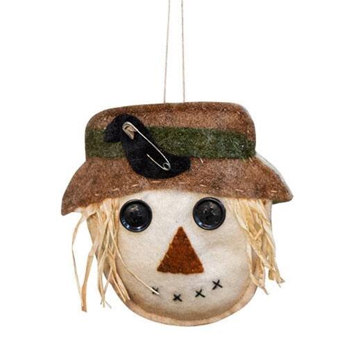 Front. BreeBe - Felt Scarecrow Head Ornament - Multi.