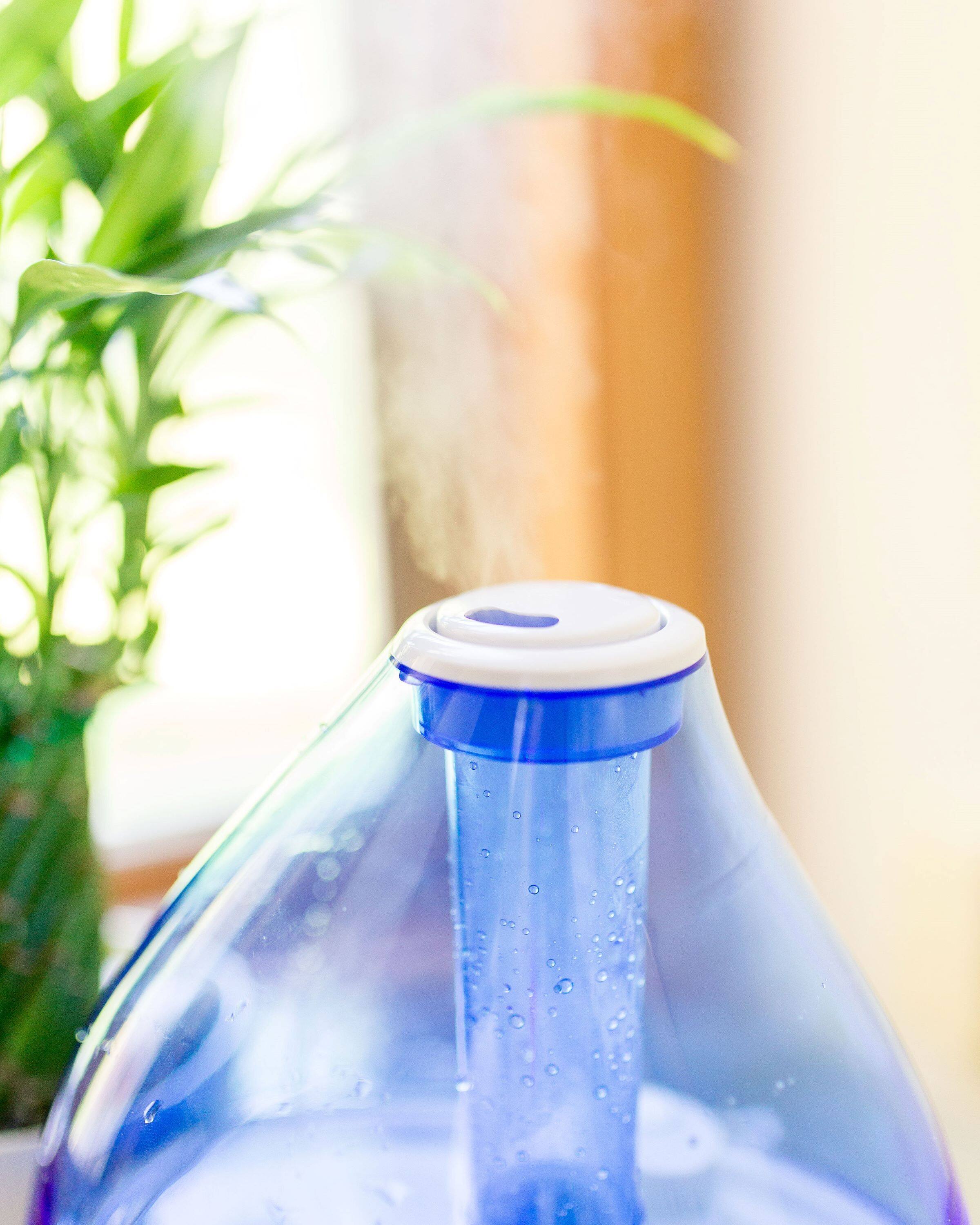 Left. CRANE - Personal Ultrasonic Cool Mist Humidifier - Blue.