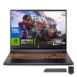 Acer - Nitro V 16 16" Gaming Laptop,Intel Core 9 270H,32GB DDR5,2TB SSD+1TB Dock Set,GeForce RTX 5070,Backlit,Win 11 - Black