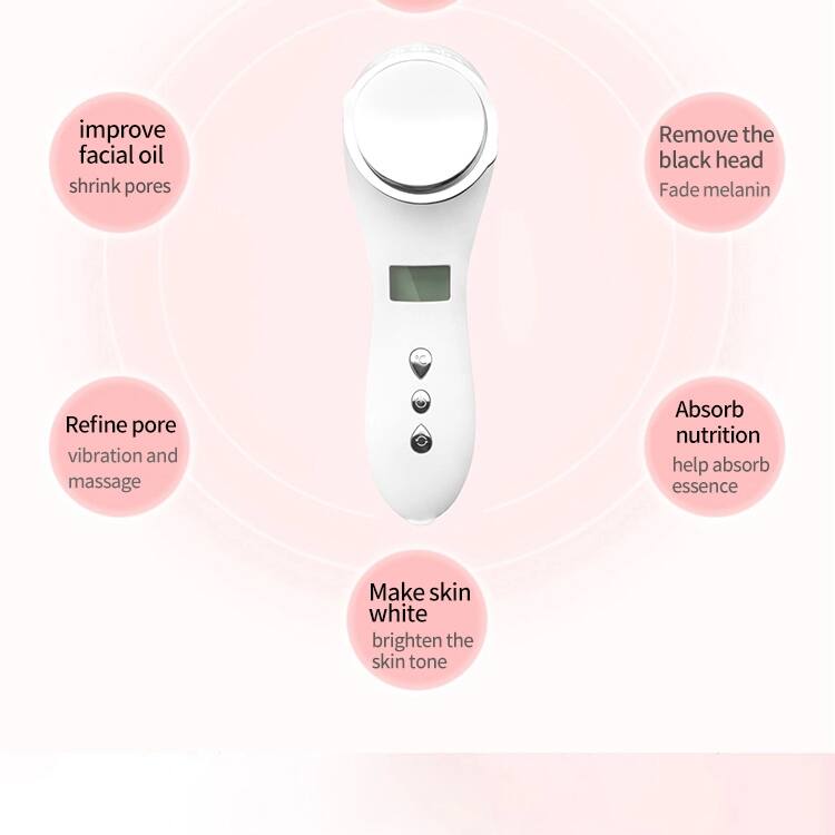 improve facial oil  
shrink pores  

Refine pore  
vibration and massage  

Remove the black head  
Fade melanin  

Absorb nutrition  
help absorb essence  

Make skin white  
brighten the skin tone