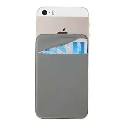 Front. Kitcheniva - Universal Adhesive Pocket Stick-On Wallet For Cell Phone - Gray.