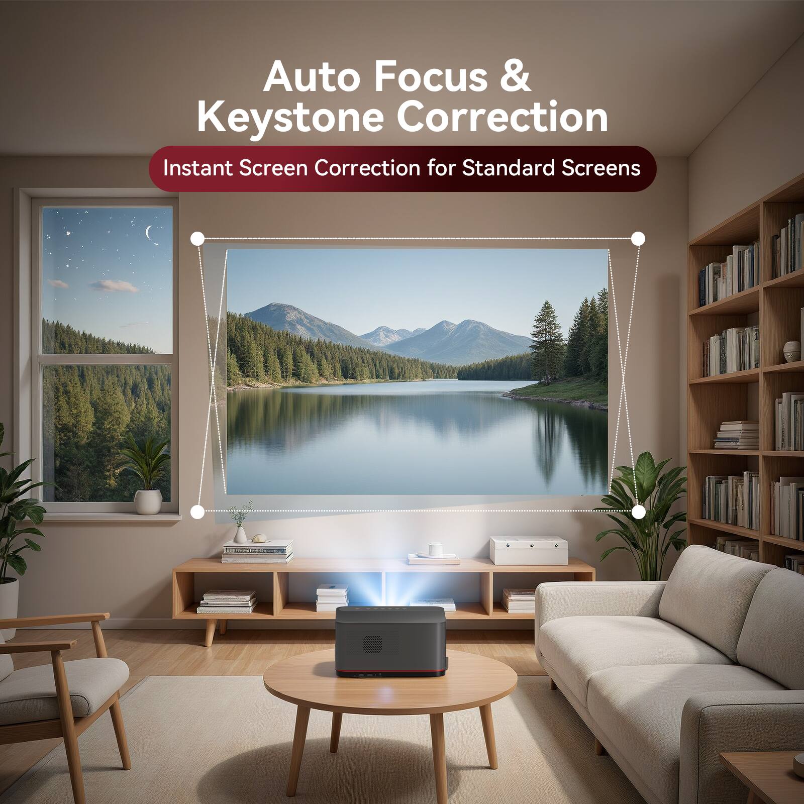 Auto Focus & Keystone Correction: Instant Screen Correction for Standard Screens