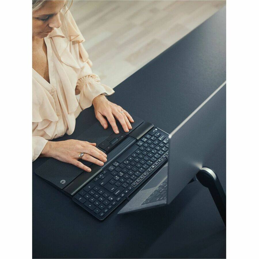 Alt View 3. Contour Design - Contour Balance Keyboard - Wireless Connectivity - Windows, Mac OS X - PC, Mac - Plastic - AAA Battery Size Supported - - Black.