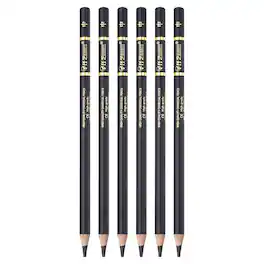 Unique Bargains - 6pcs Drawing Pencils, Medium Hard Refill Sketch Pencils, Graphite Art Pencil Set Pro Lead for Painting, Shading, Office - Black