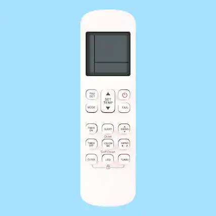 FAV SET
MODE
SET TEMP
FAN
TIMER ON
TIMER OFF
SLEEP
QUIET
FOLLOW ME
SELF CLEAN
CLOCK
LED
TURBO
SWING
SWING