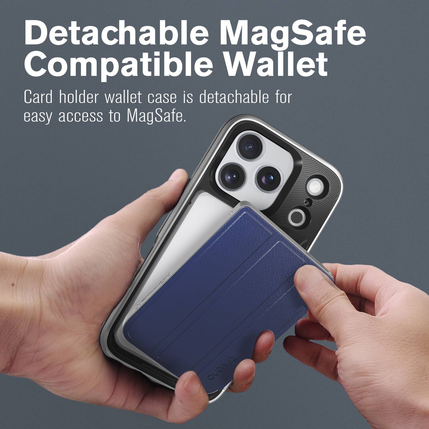 Detachable MagSafe Compatible Wallet

Card holder wallet case is detachable for easy access to MagSafe.
