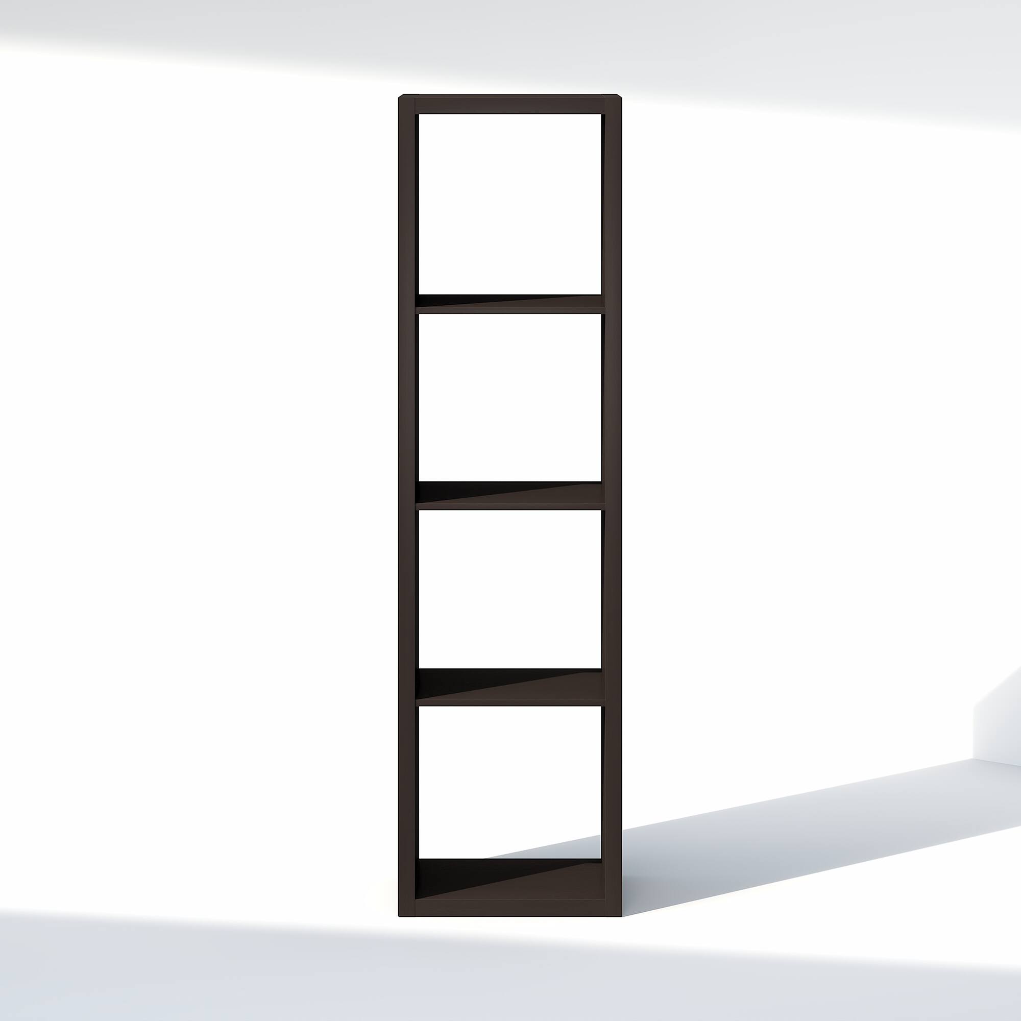 Alt View 5. Furinno - CUBIC Closet Organizers, 4-Cube Storage Organizer, Open Shelf, Extra Thick Frame, for Wardrobe, Bedroom, Living Room - Black Dark Oak.