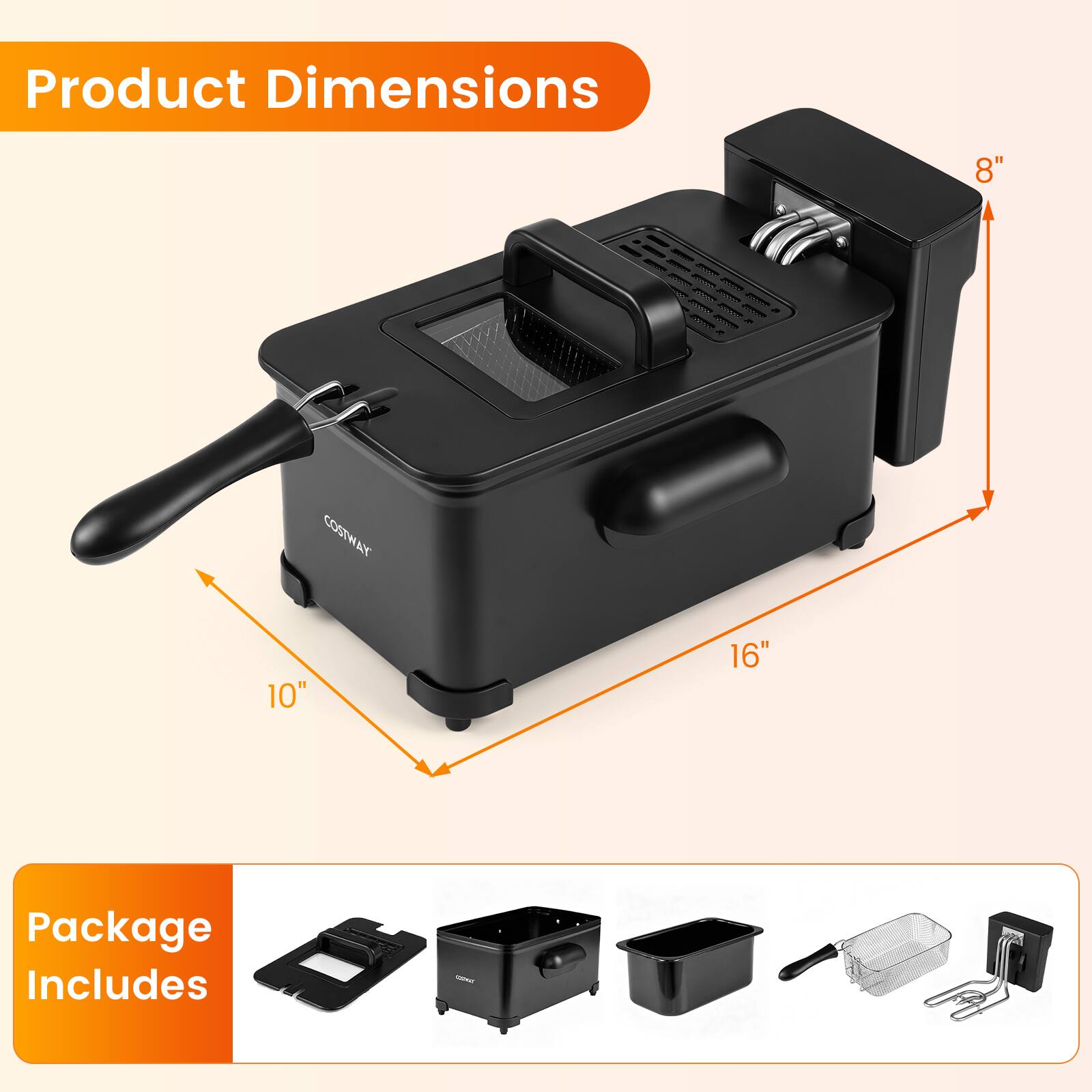Product Dimensions: 8" x 10" x 16"  
Package Includes: