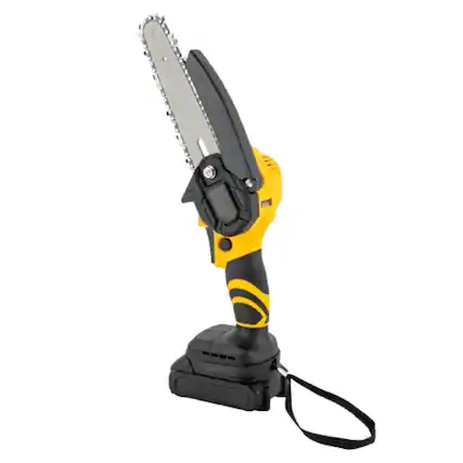 Front. Home Collection - 6" Mini Cordless Electric Chainsaw 20V – Handheld Chain Saw w/ 2 Batteries & 2 Chains.