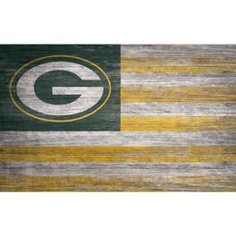 Fan Creations - Green Bay Packers 11'' x 19'' Distressed Flag Sign - Multicolor
