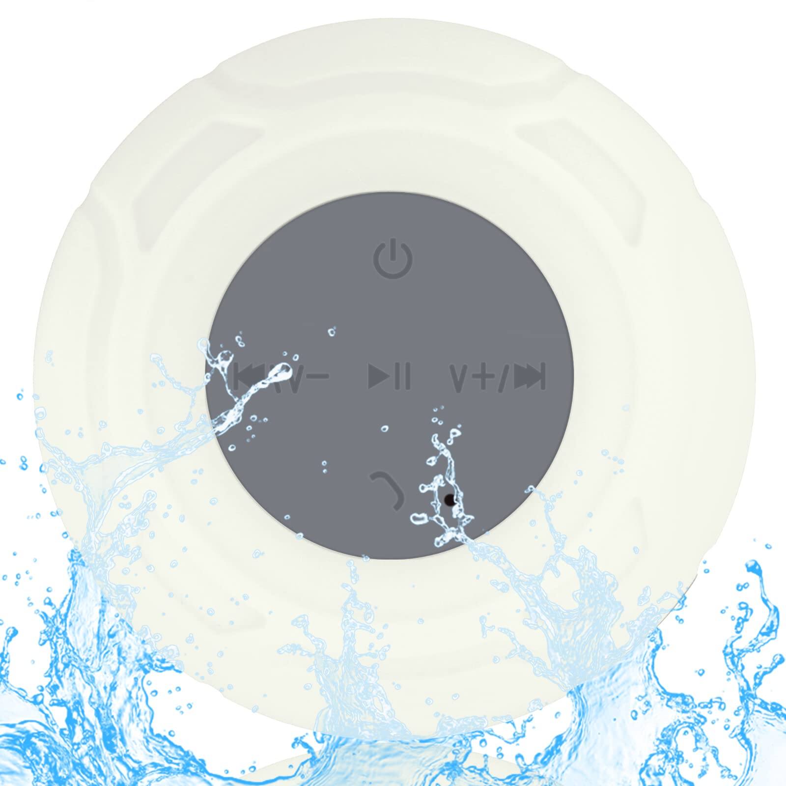 Front. Cozy Serene - Waterproof Shower Portable Wireless Water-resistant Suction Cup Built-in Mic Gifts Speakerphone Bathroom Kitchen White - White.