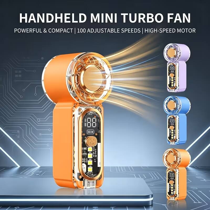 HANDHELD MINI TURBO FAN  
POWERFUL & COMPACT | 100 ADJUSTABLE SPEEDS | HIGH-SPEED MOTOR