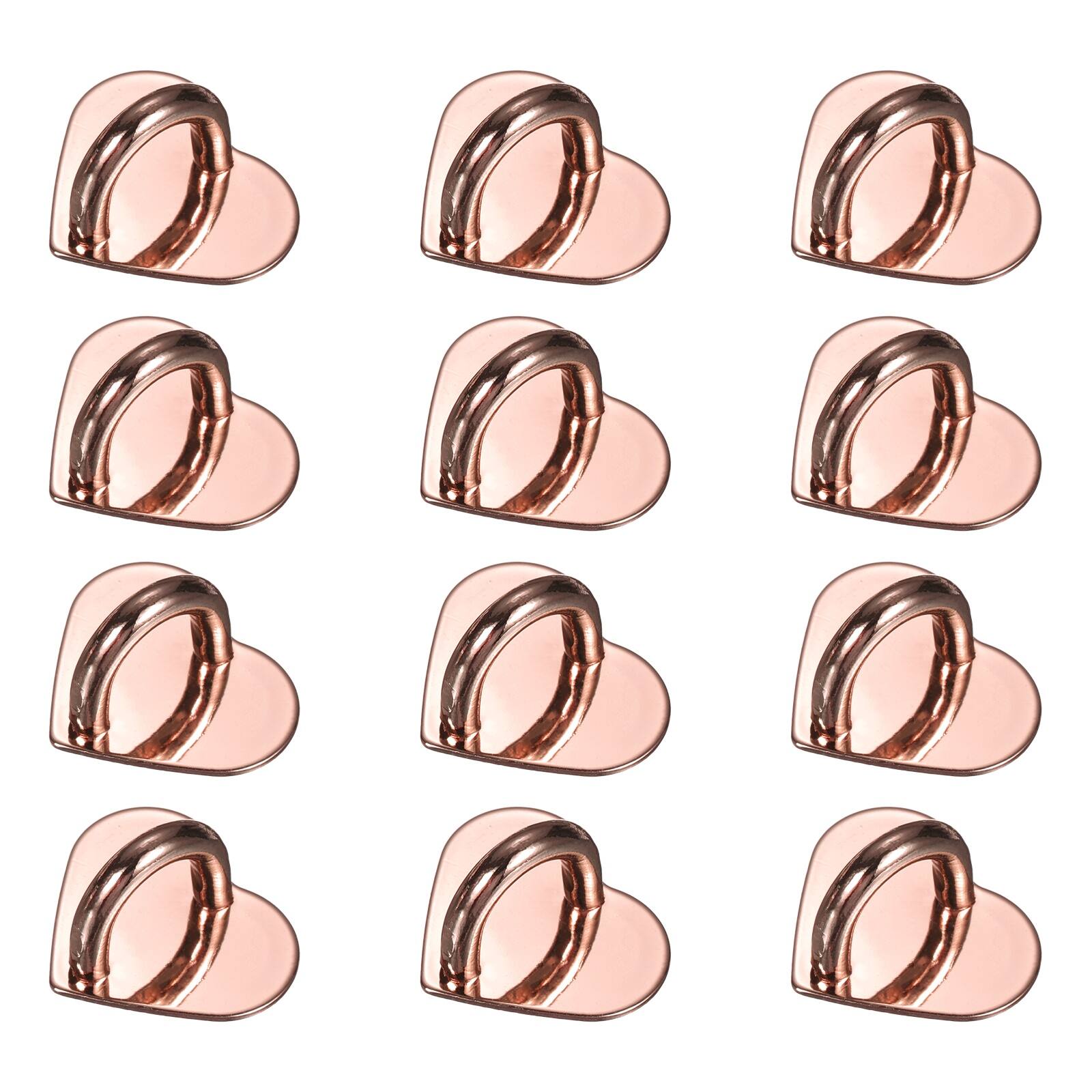 "Unique Bargains - Metal Phone Charm Hook 0.8"", 12pcs Adhesive Heart Shaped Finger Grip for Smartphones Keychain Tablet Case Accessories - Rose Gold" price history on PriceWatchPro