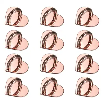 Front. Unique Bargains - Metal Phone Charm Hook 0.8", 12pcs Adhesive Heart Shaped Finger Grip for Smartphones Keychain Tablet Case Accessories - Rose Gold.