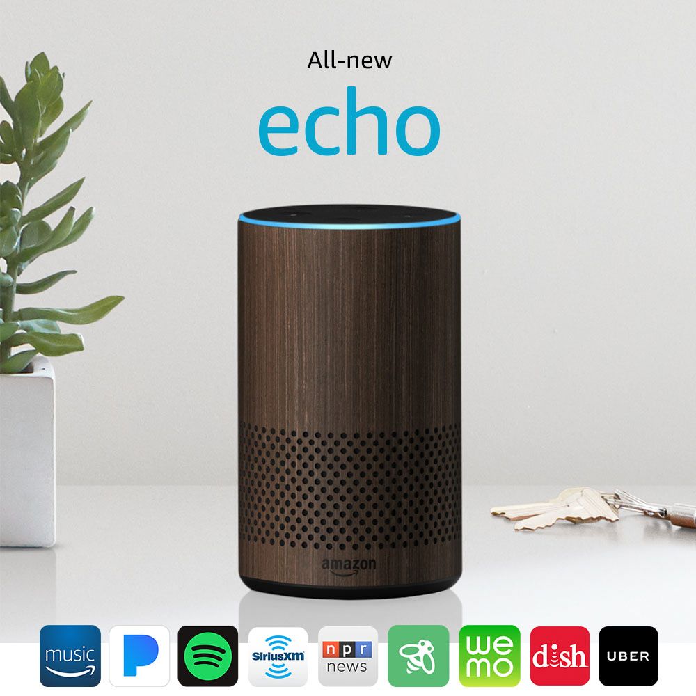 Smart Assistant with Alexa  Limited Edition Walnut Finish 2nd Gen Amazon Echo 
