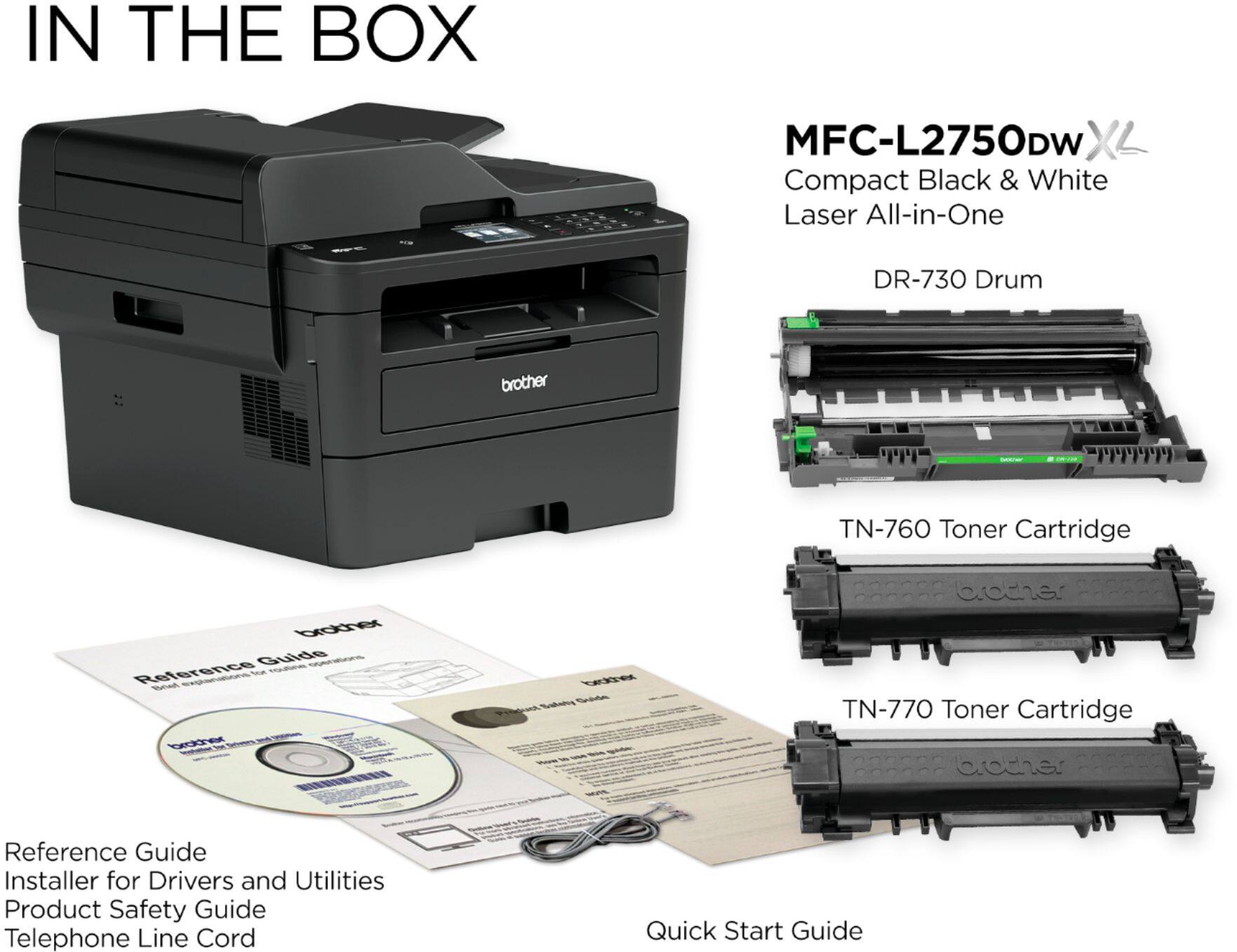 Brother MFCL2750DW XL Wireless BlackandWhite AllInOne Laser